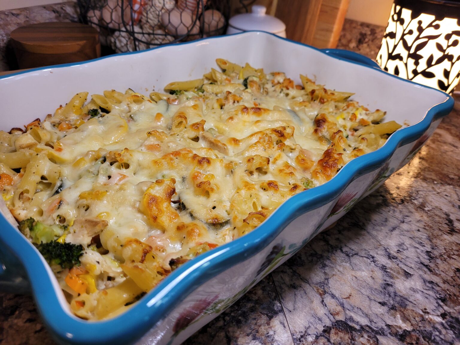 Summer Pasta Chicken Primavera Casserole - In the Kitchen with Momma Mel