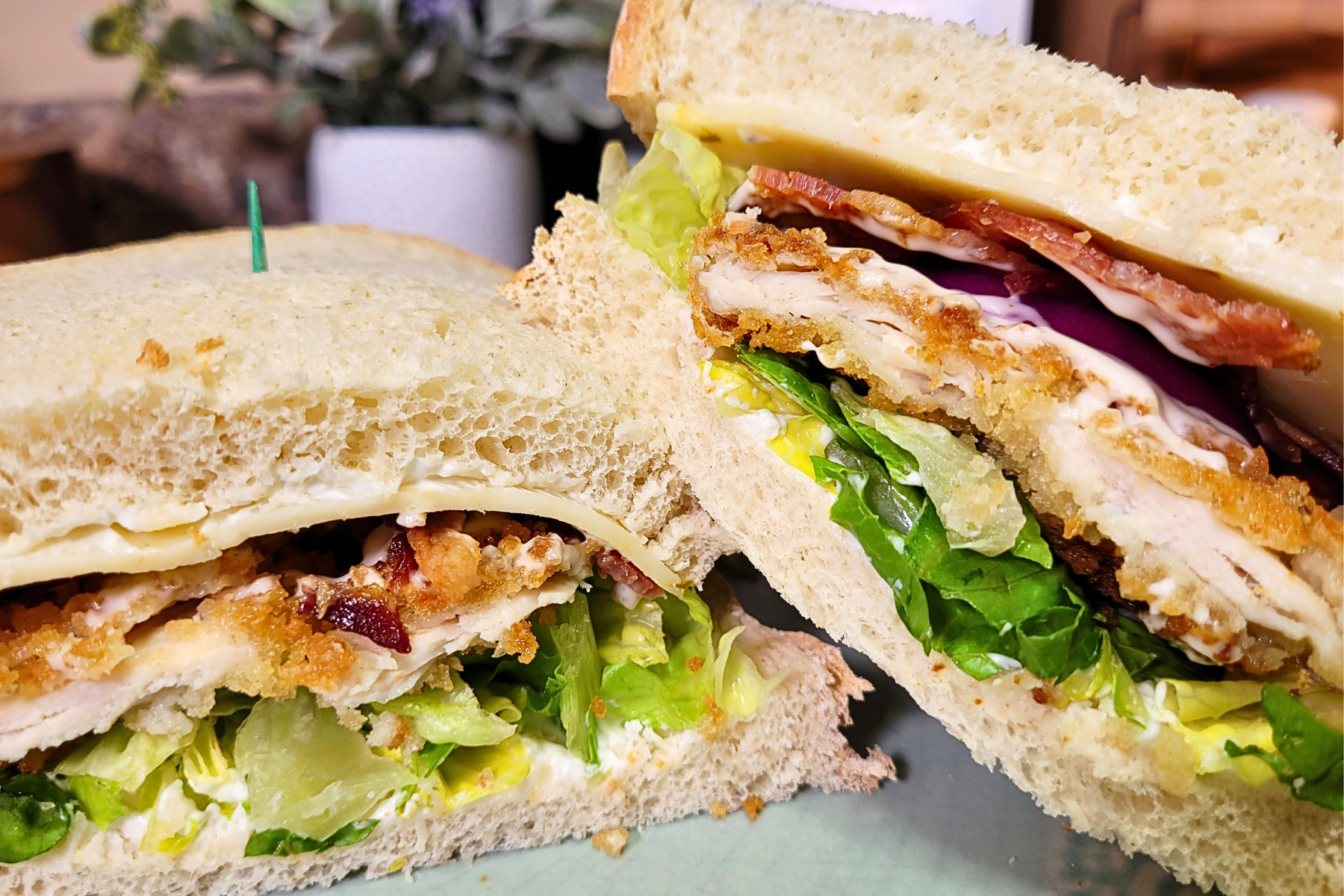Fried Chicken Bacon Ranch BLT Sandwich