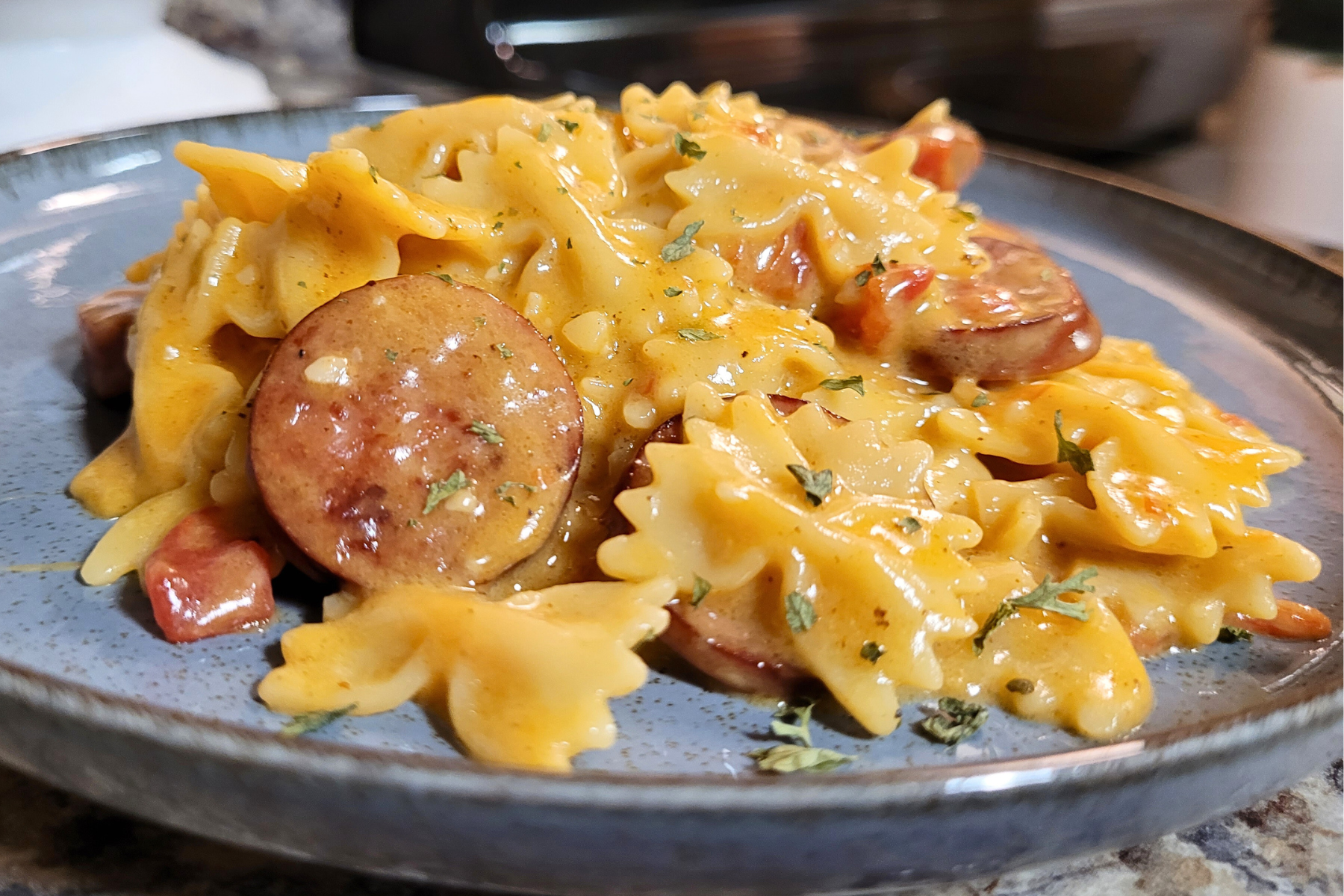 One Skillet Creamy Cajun Sausage and Pasta