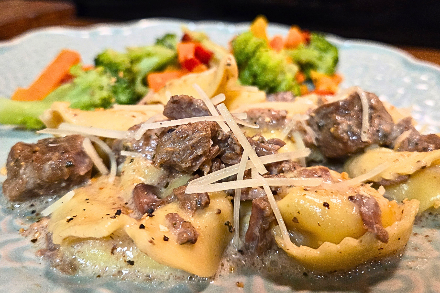 Crockpot Creamy Ranch Steak & Tortellini